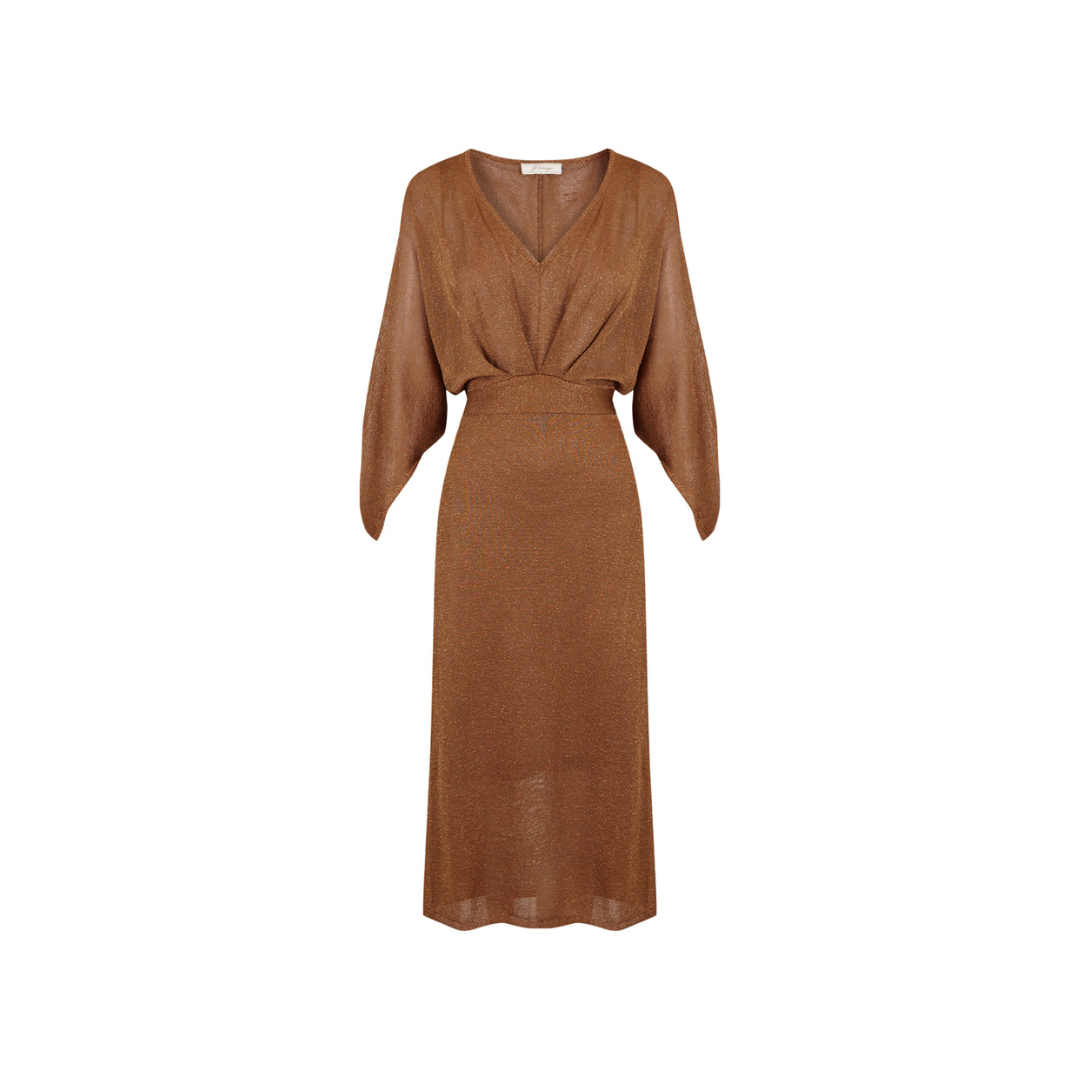 Vestido lurex cobre