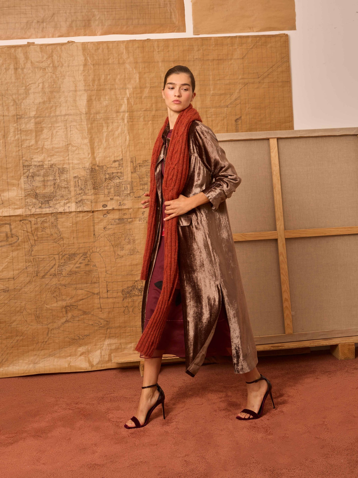 Levita terciopelo topo