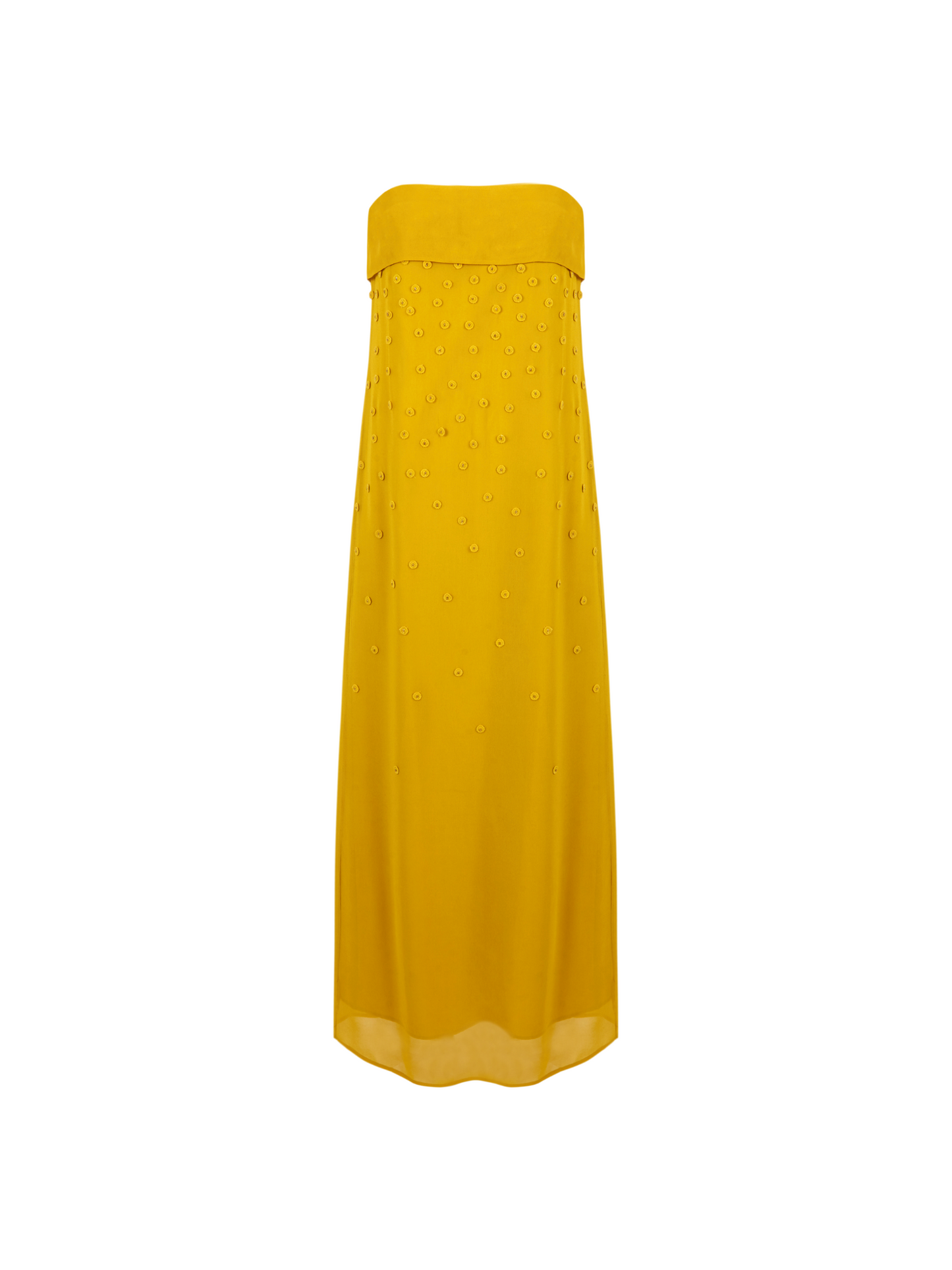 Vestido palabra de honor con apliques