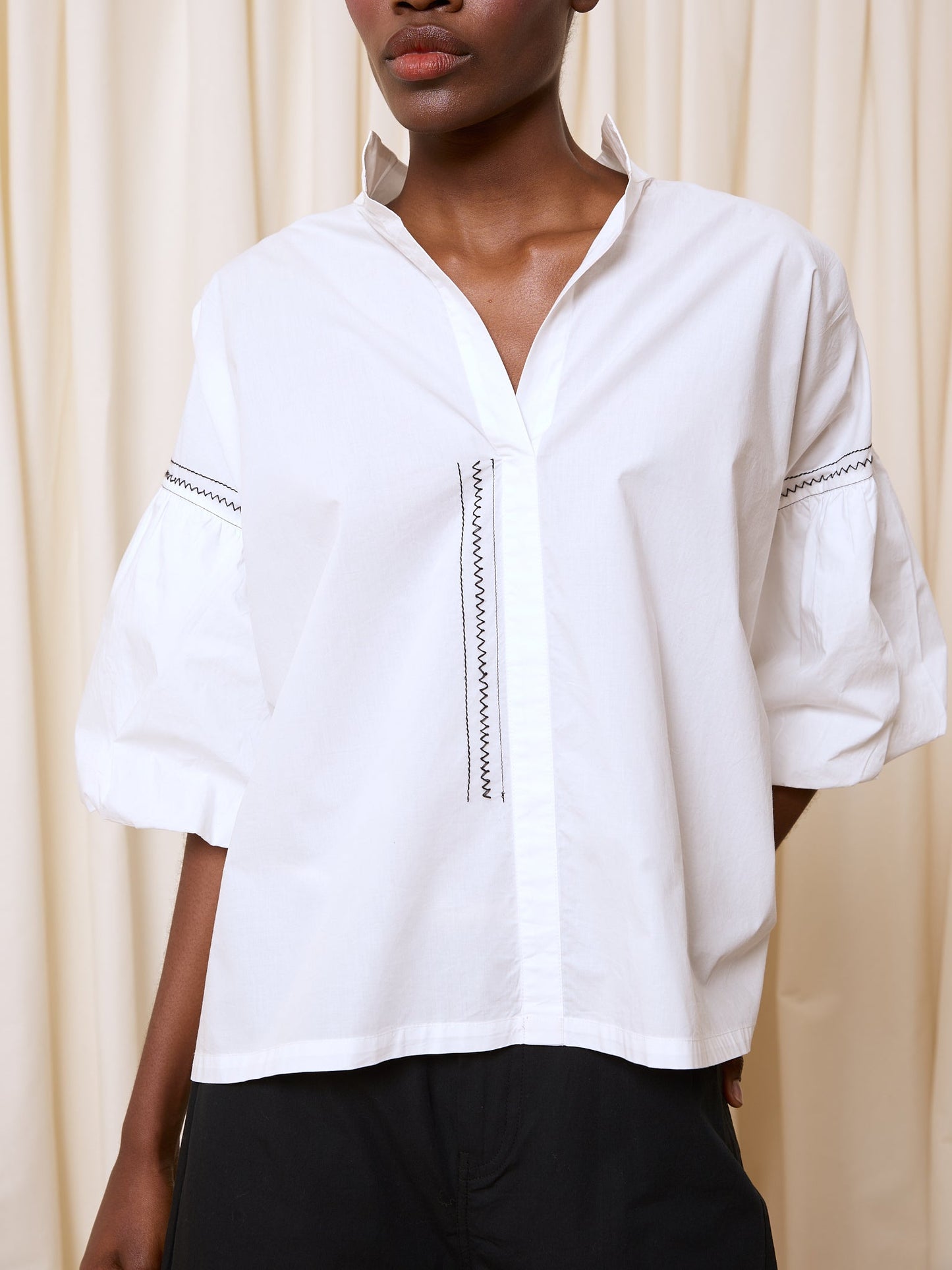 Camisa de popelín blanca