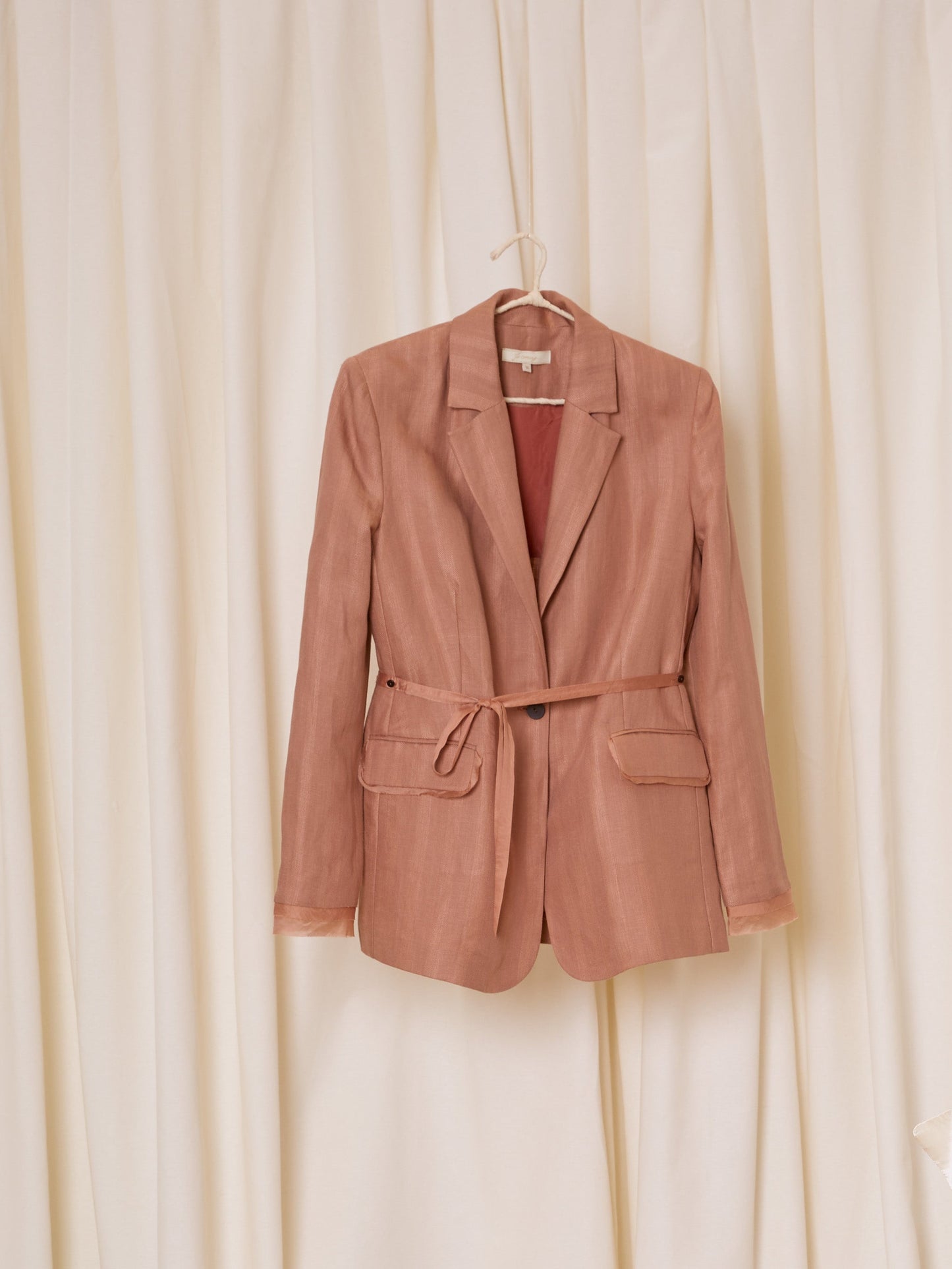 Blazer de lino rosa