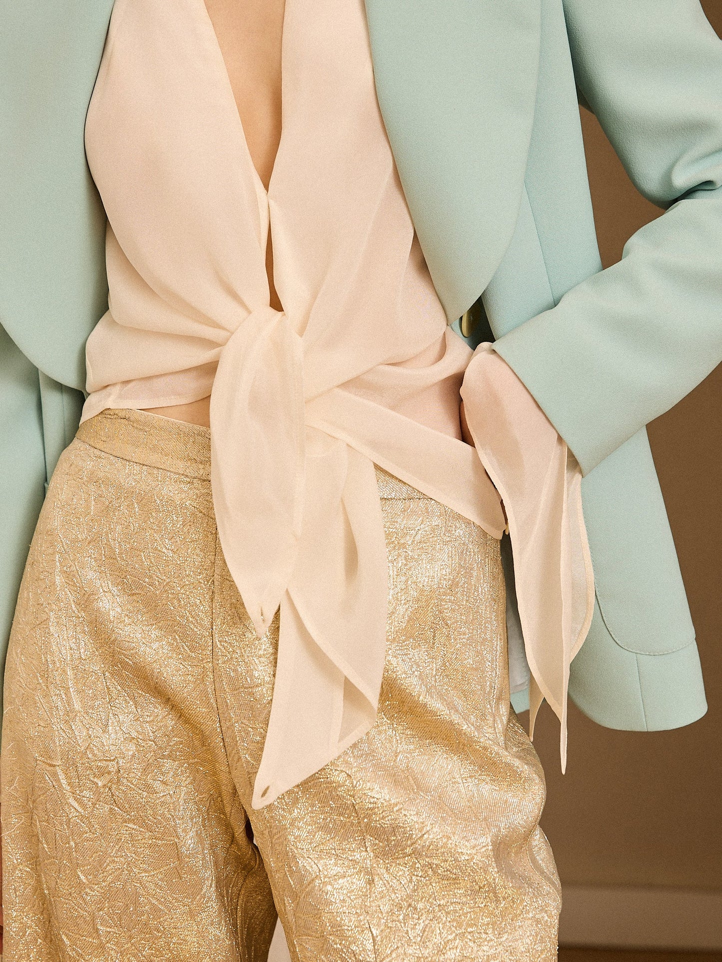 Blusa cruzada marfil