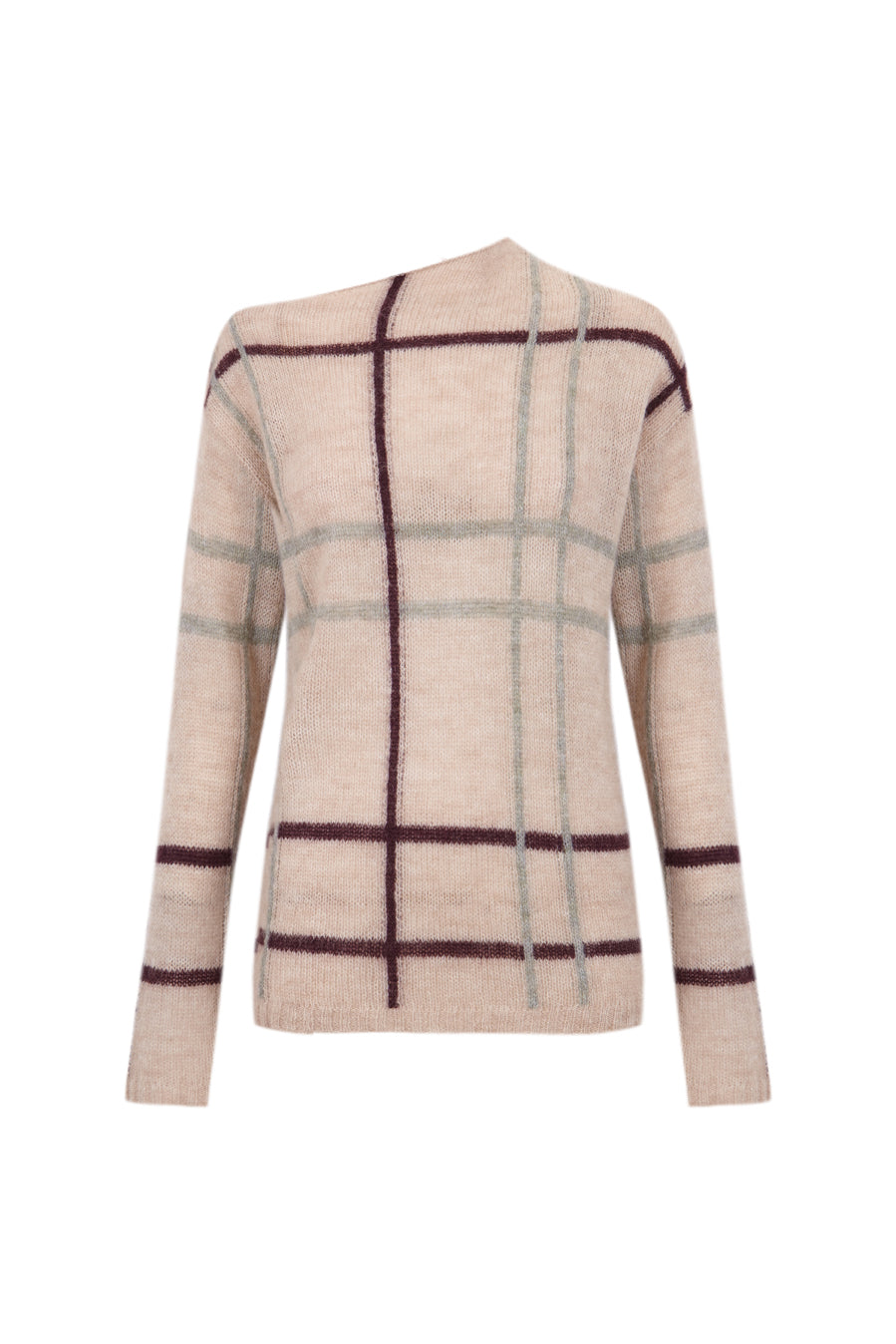 Jersey de cuadros color crudo