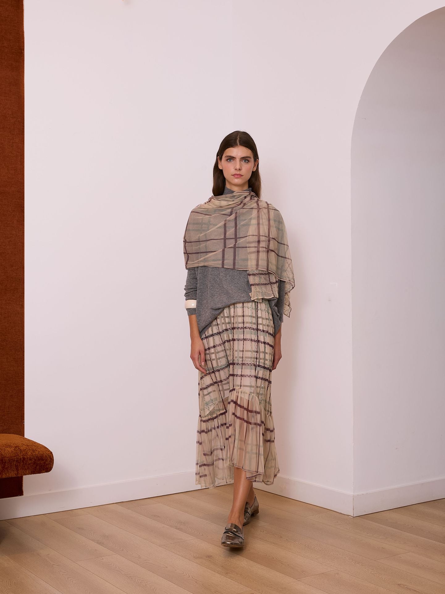 Jersey cuello alto gris