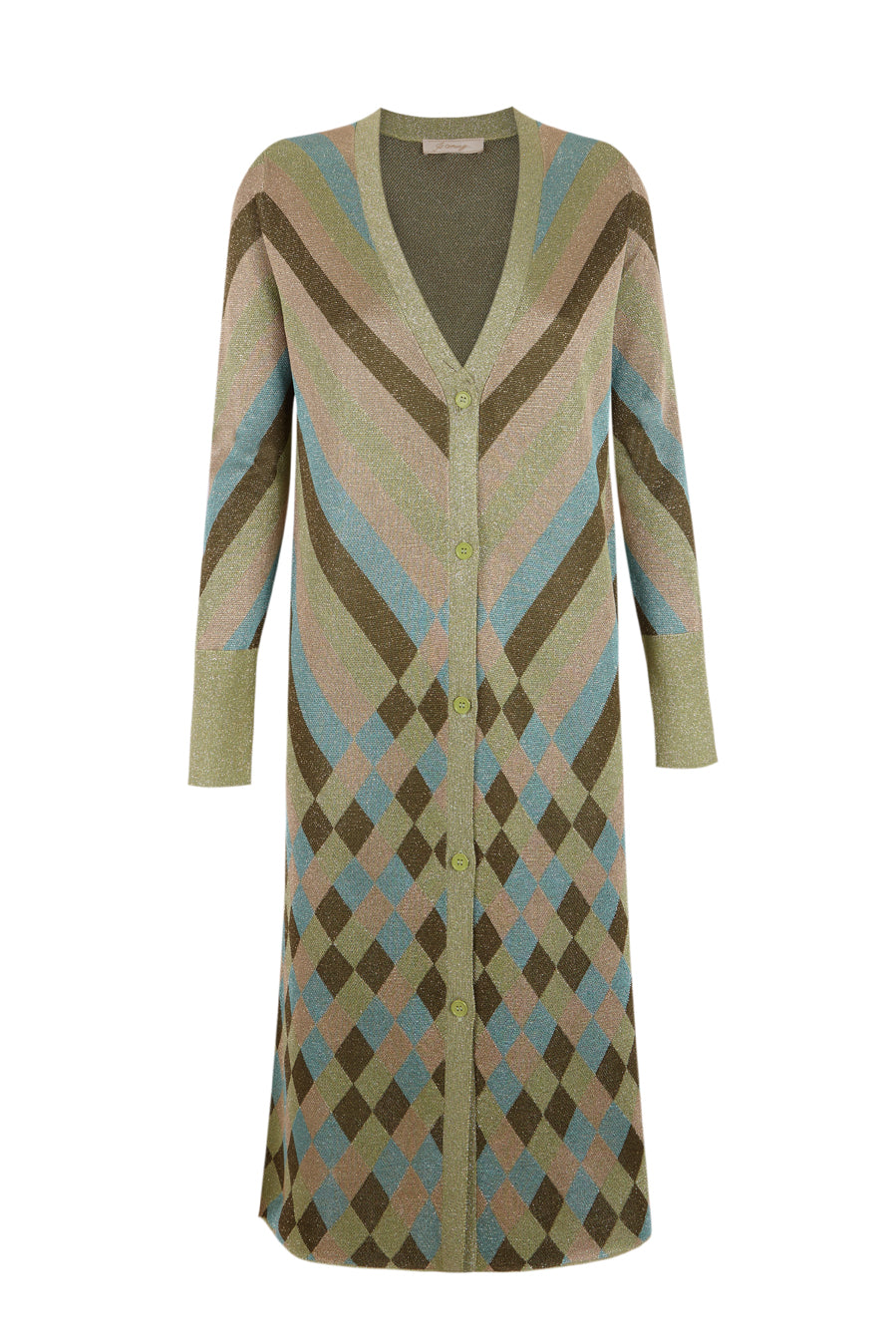 Chaqueta de lurex estampado verde