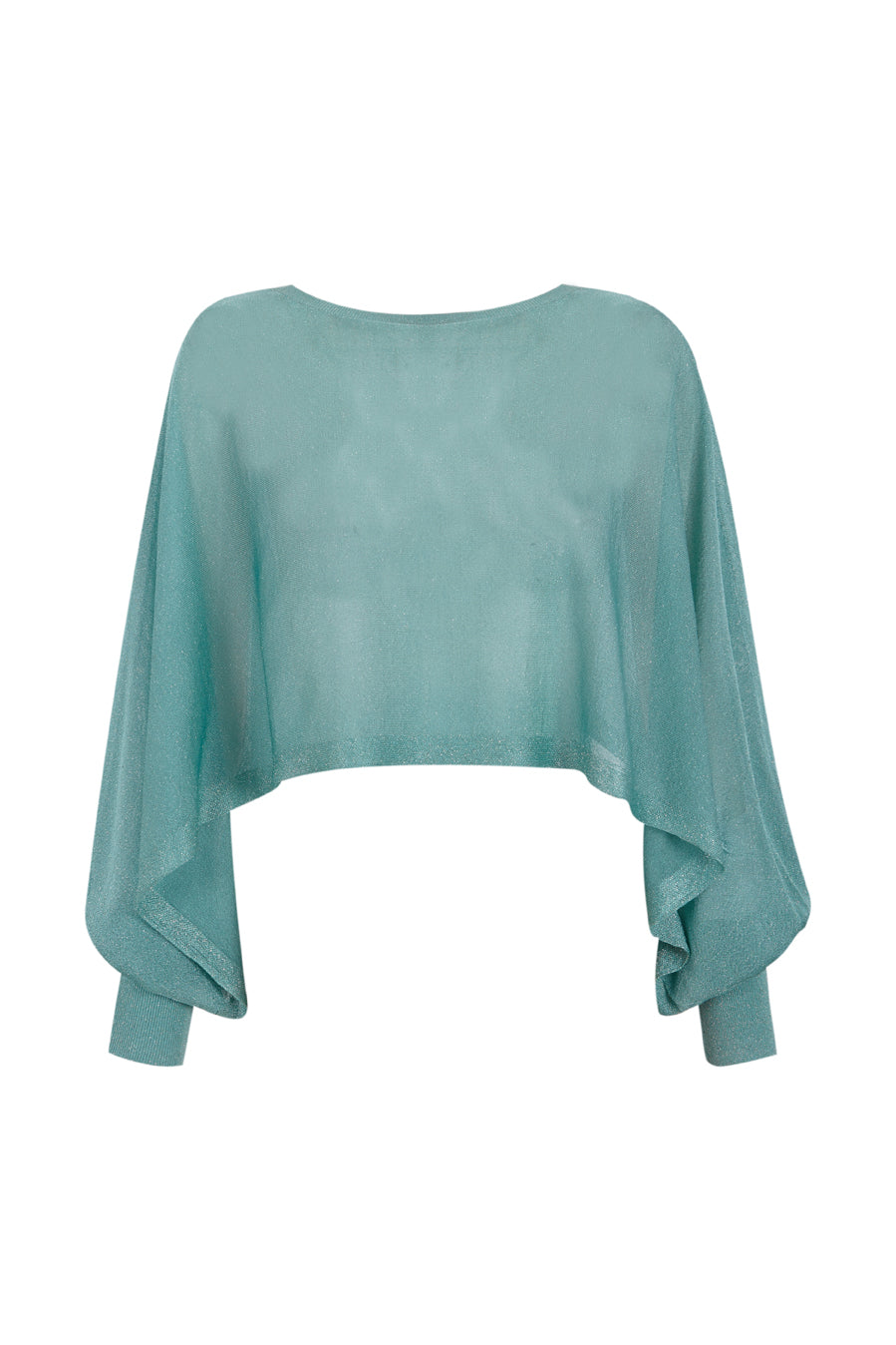 Poncho de lurex turquesa