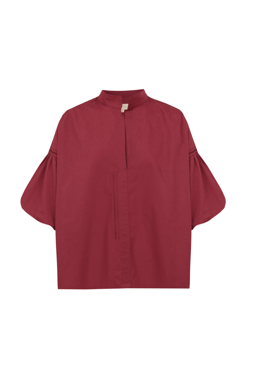 Camisa de popelín ciruela