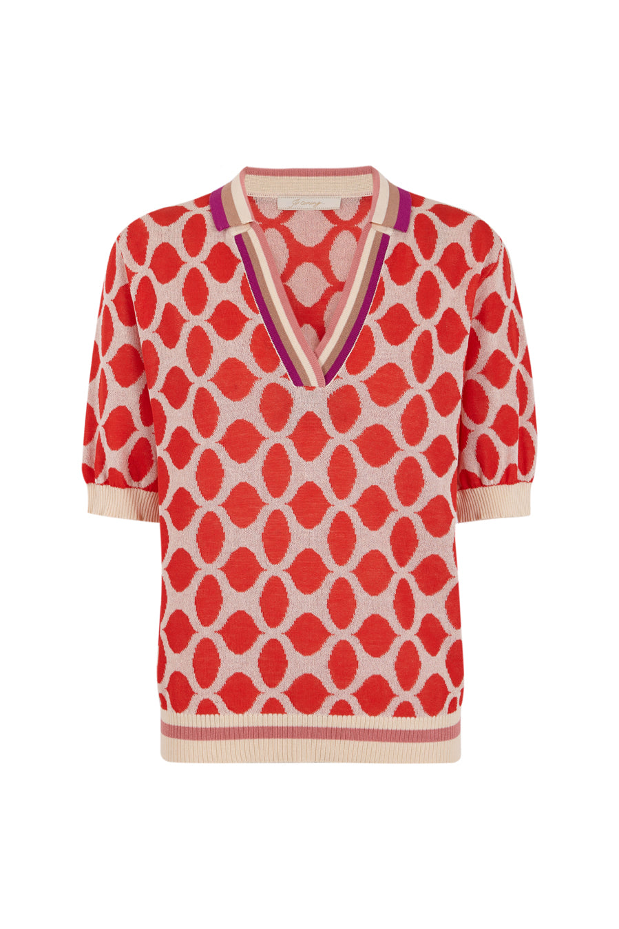 Jersey con intarsia coral