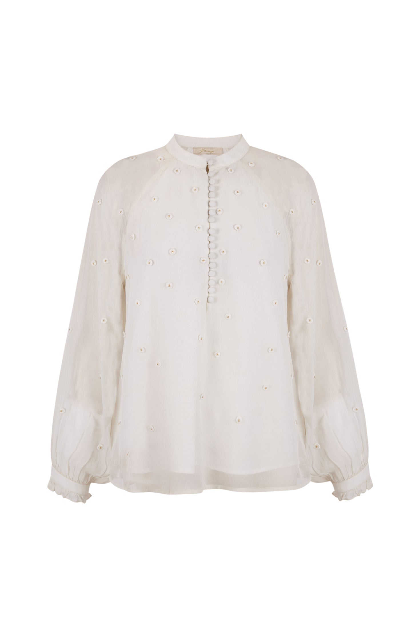 Blusa con apliques marfil