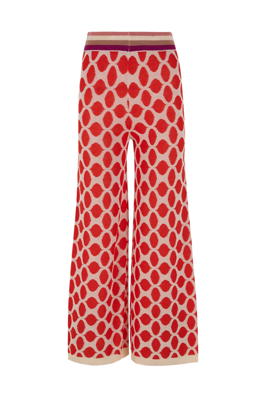 Pantalón intarsia coral