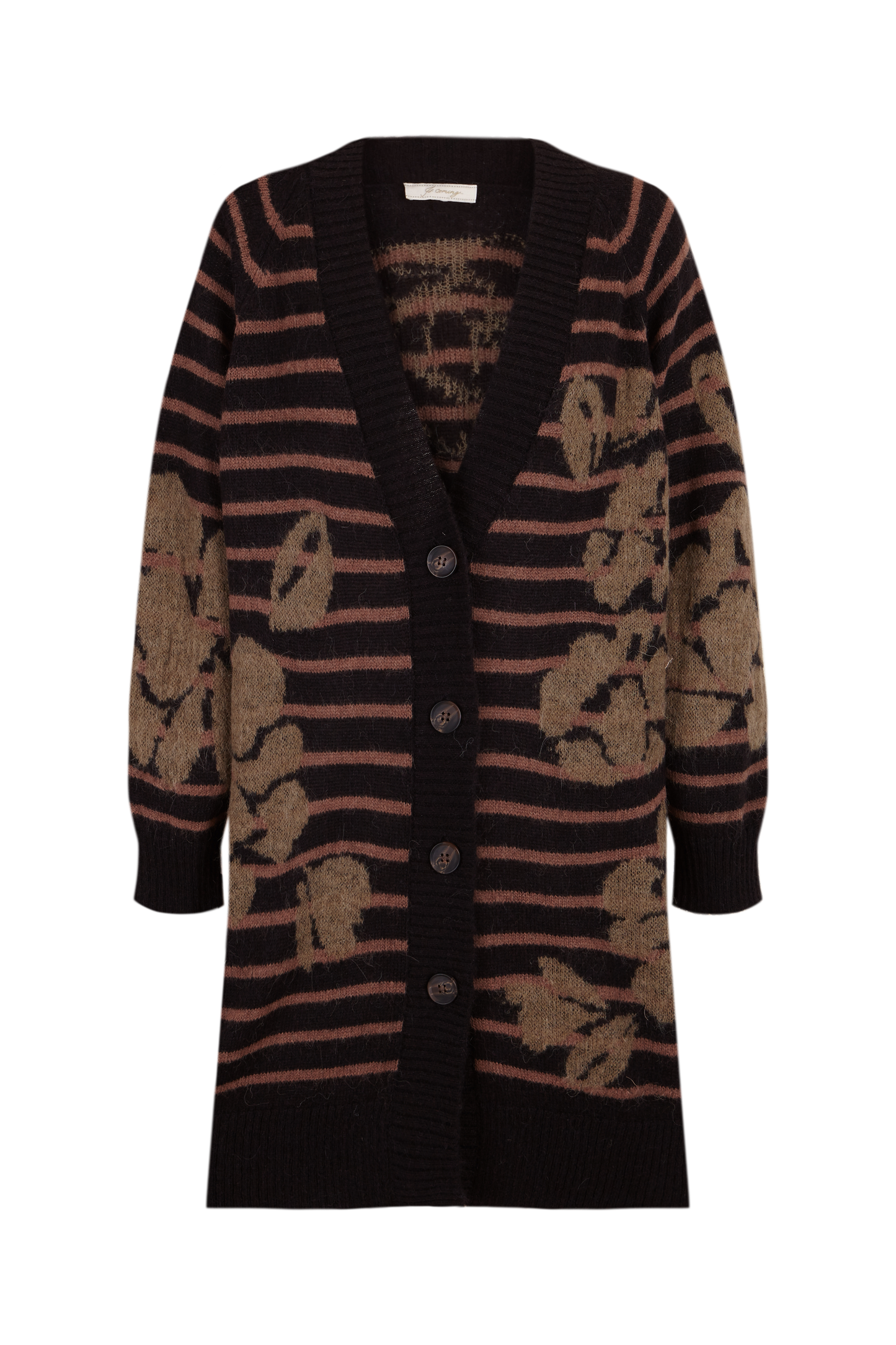 Chaqueta de flores kaki