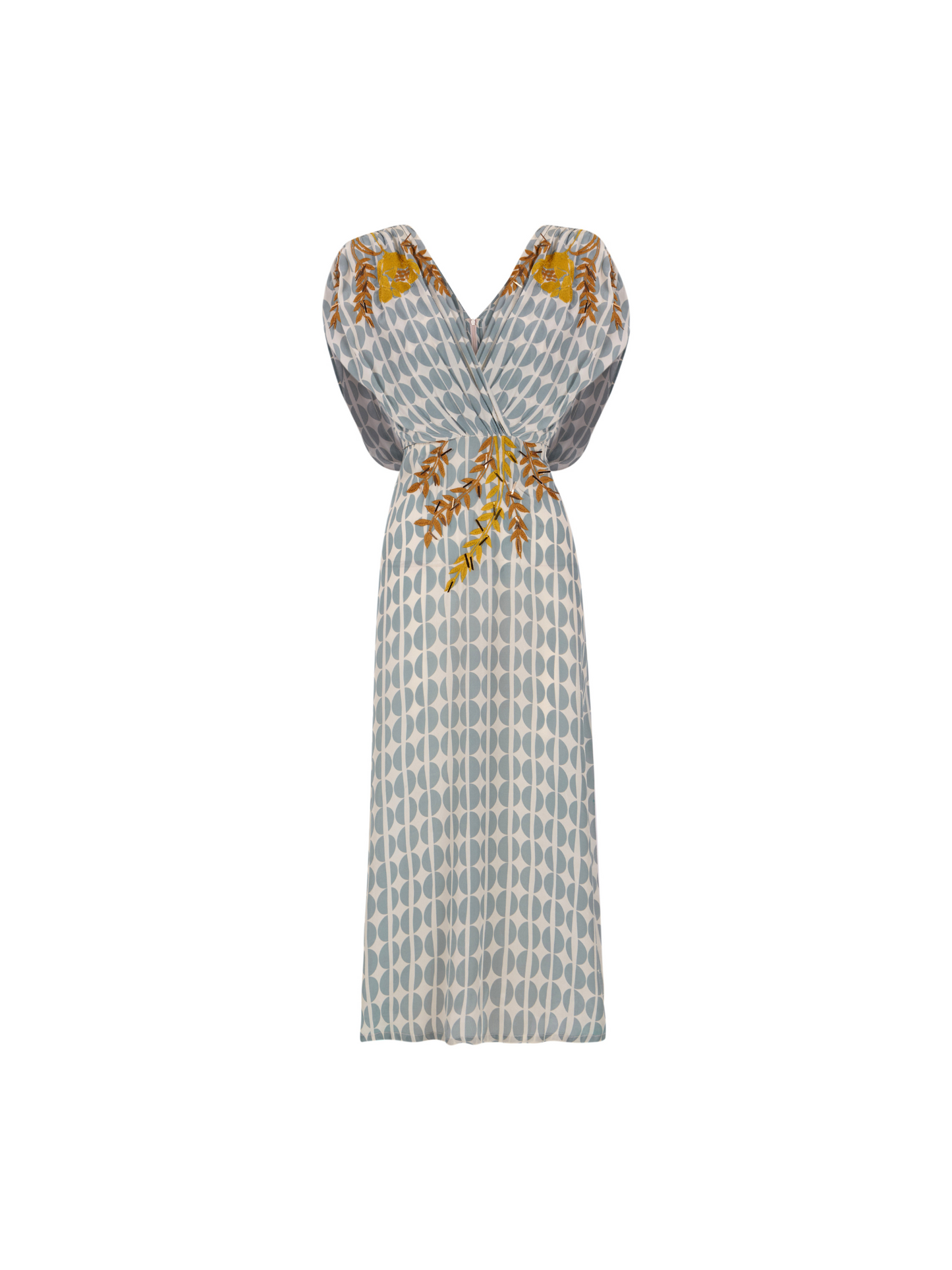 Vestido midi granos café celeste