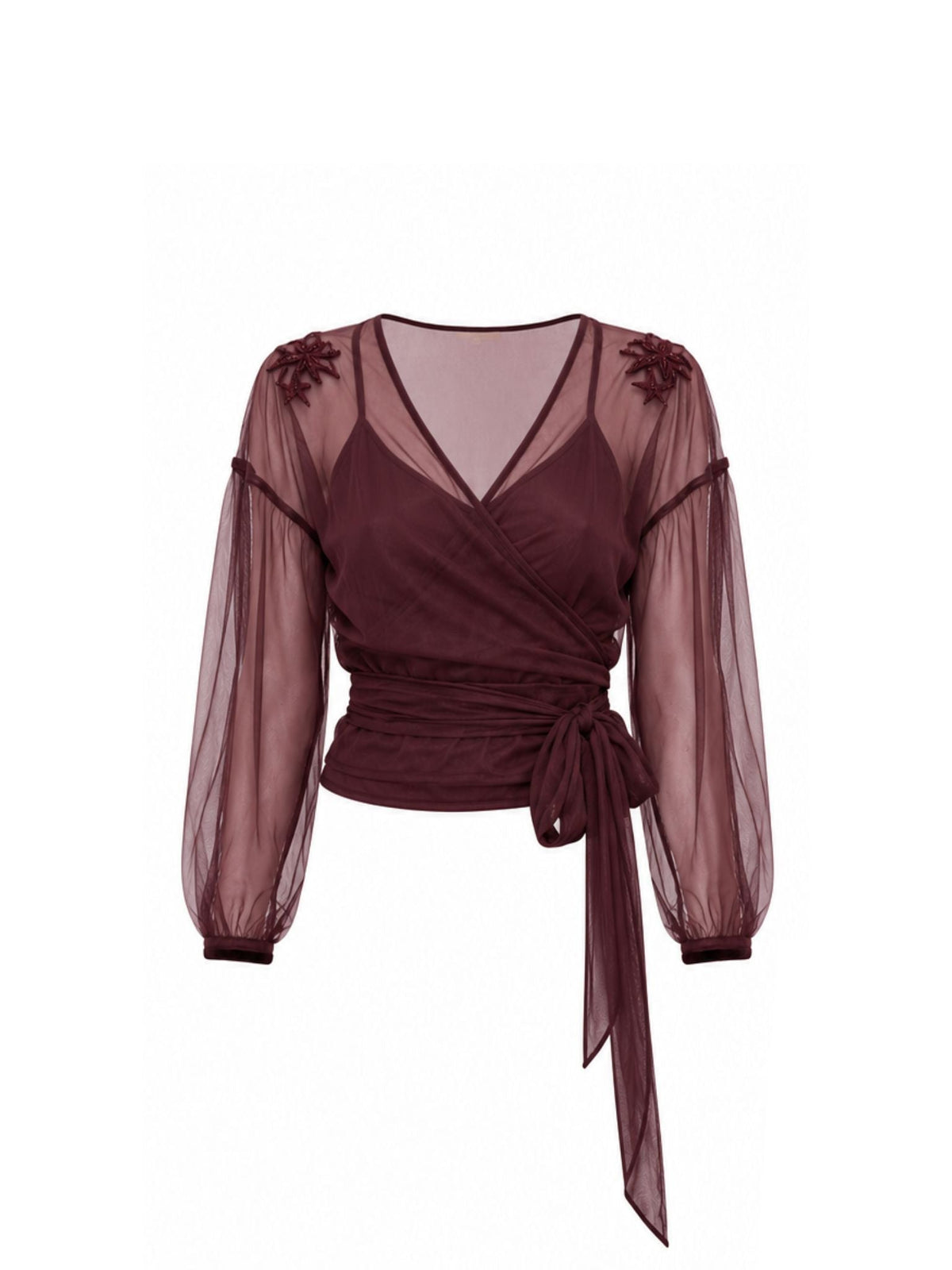 Blusa de tul marrón