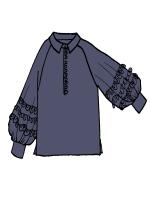 Camisa satinada manga ranglan azul