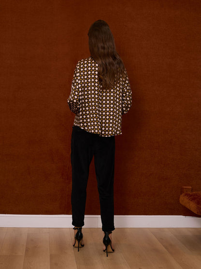 Blusa de lunares color tabaco