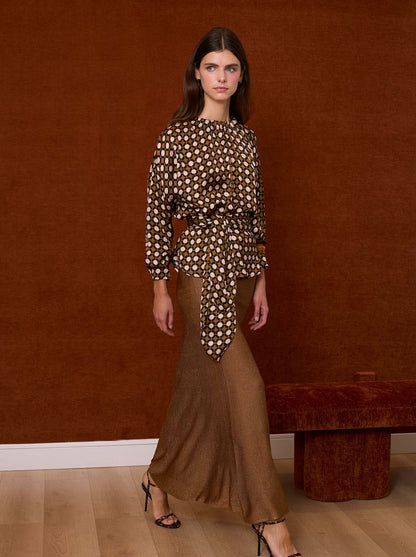 Blusa de lunares color tabaco