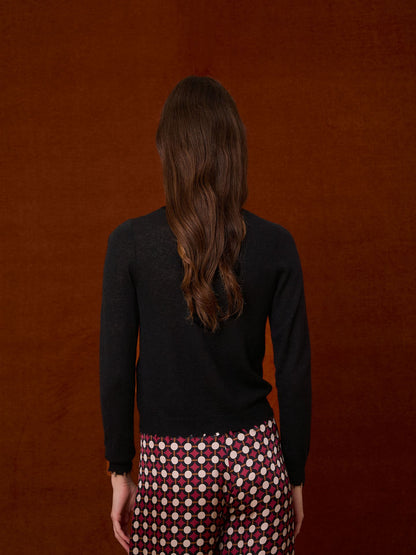 Chaqueta negra de lana