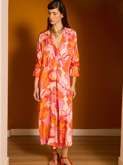 Túnica flores rojas