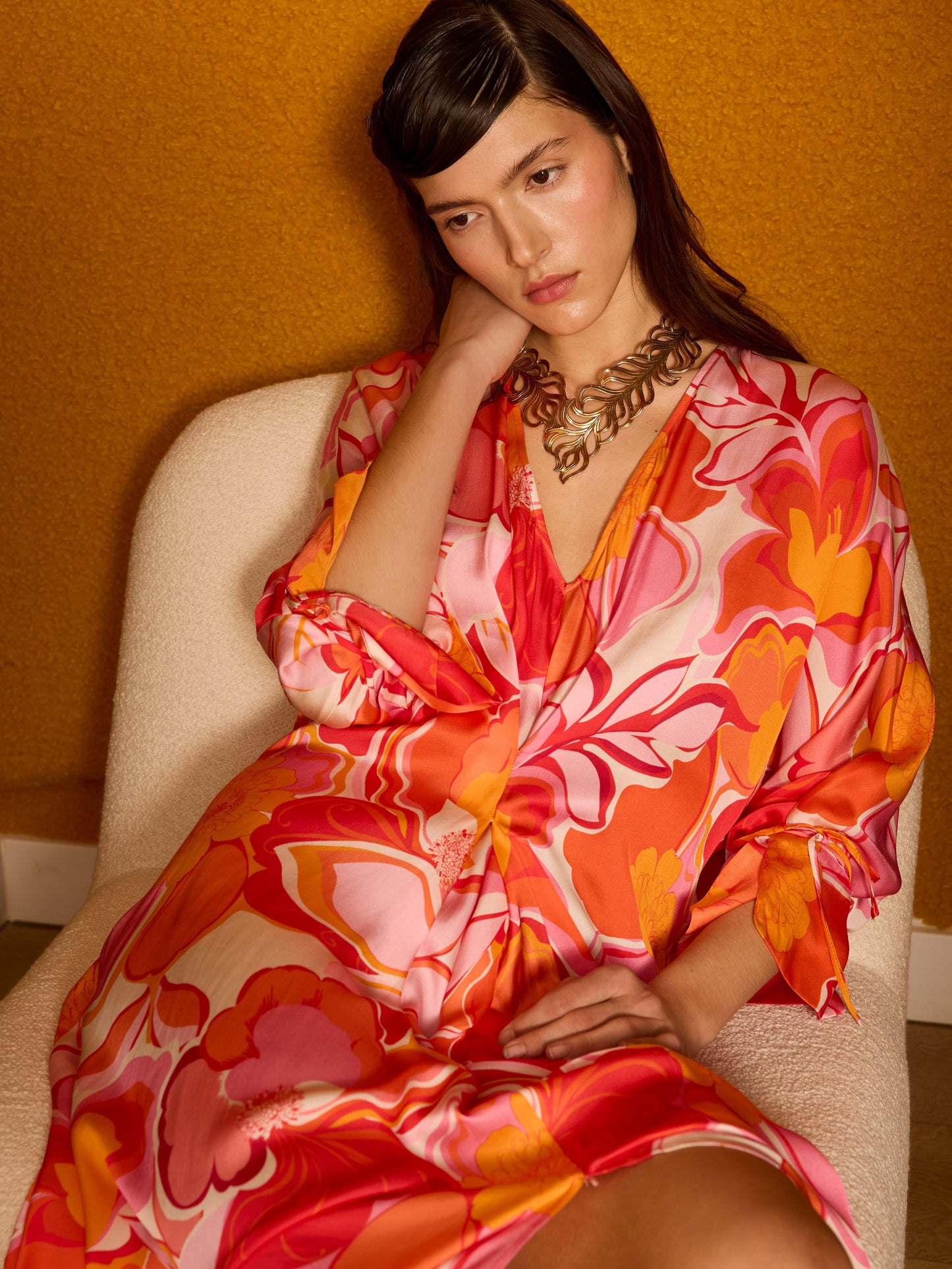 Túnica flores rojas