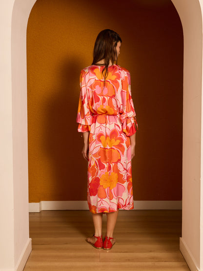 Túnica flores rojas