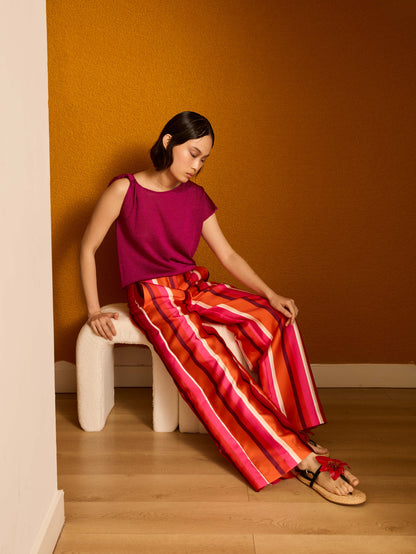 Pantalón rayas rojo