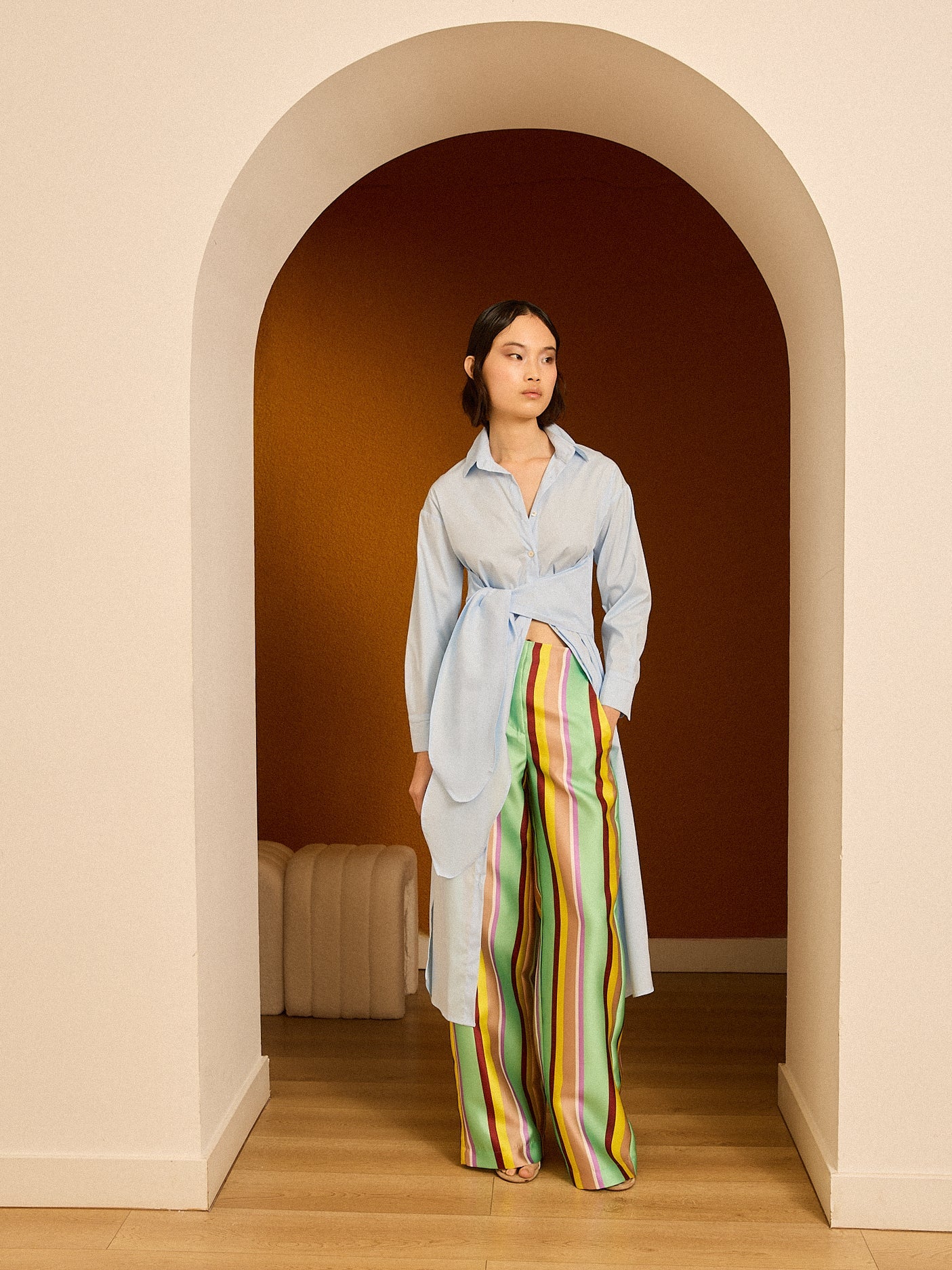 Pantalón rayas verdes