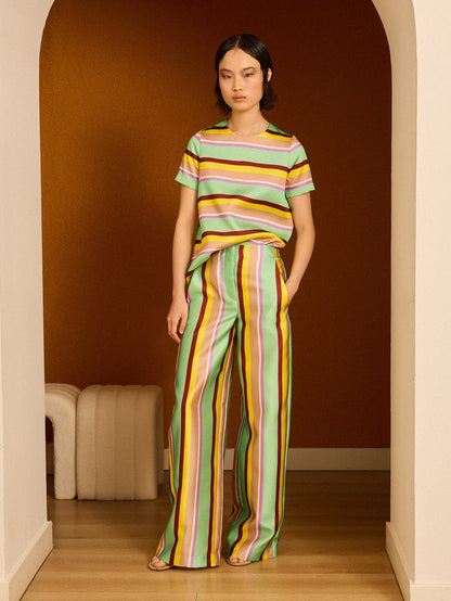 Pantalón rayas verdes