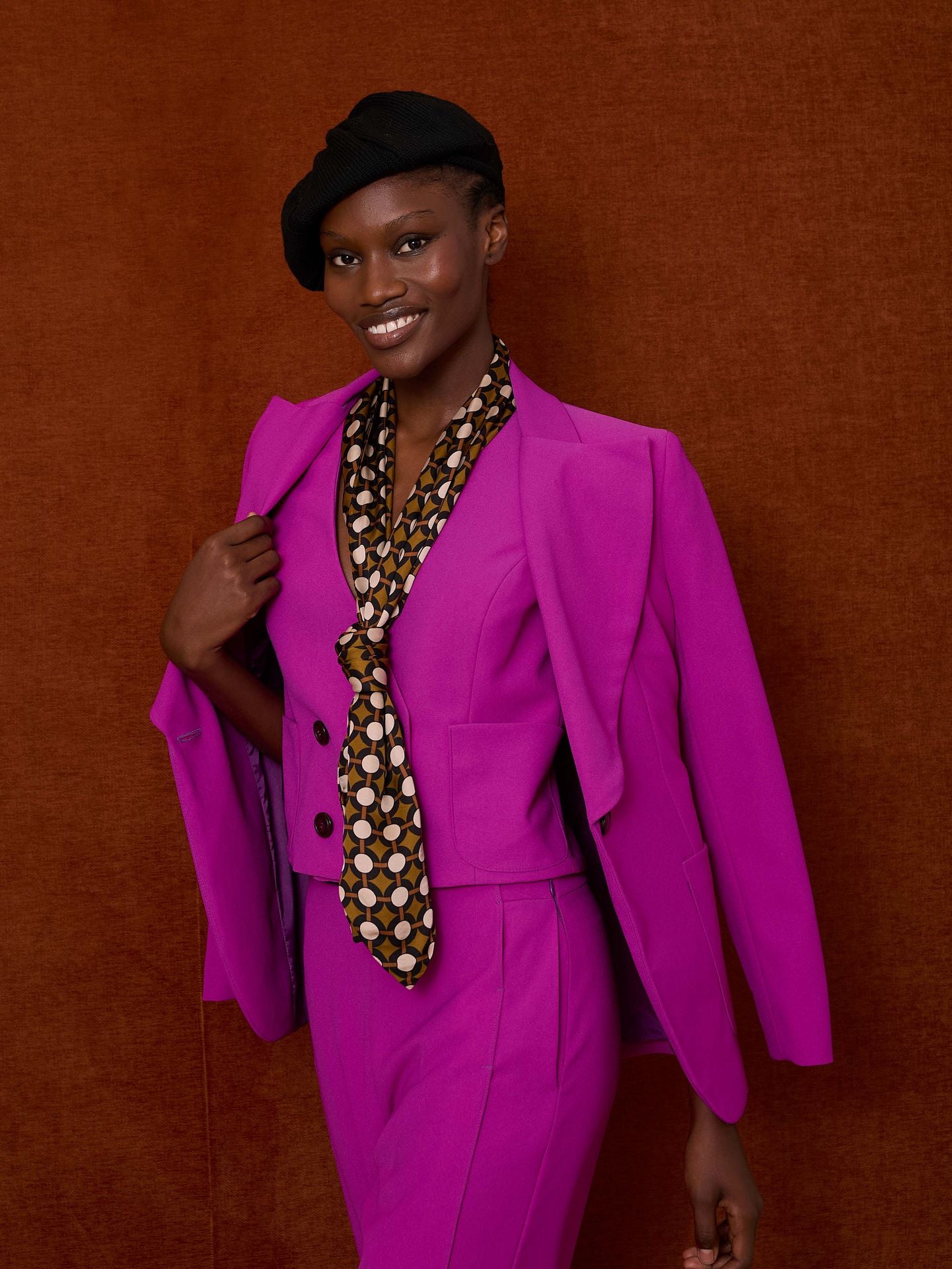 Chaleco crep buganvilla