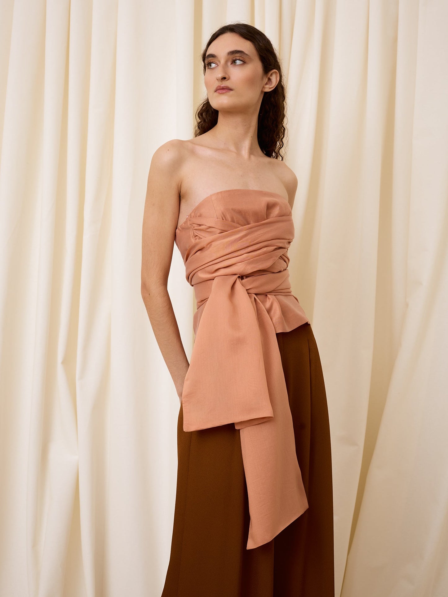 Top rosa con lazo