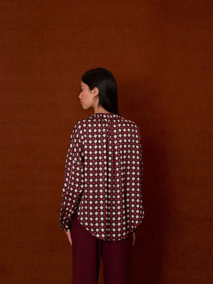 Blusa de lunares granate