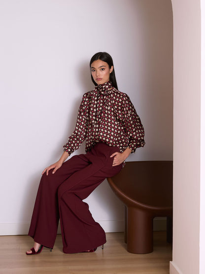 Blusa de lunares granate