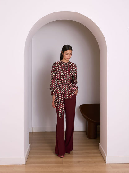 Blusa de lunares granate