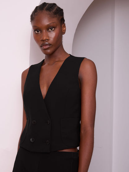 Chaleco crep negro