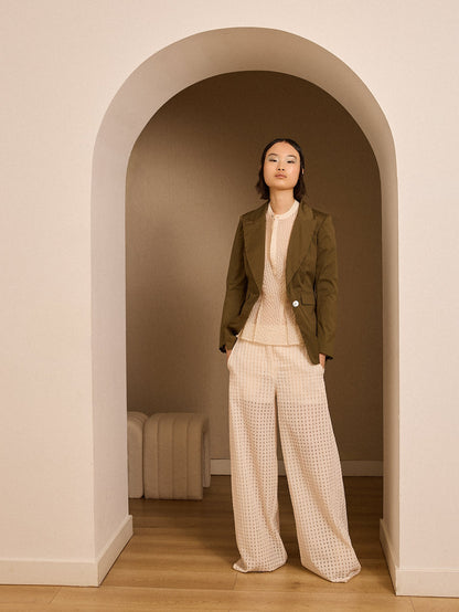 Blusa calada color crudo