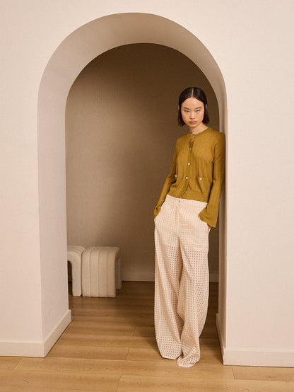 Chaqueta de punto verde oliva