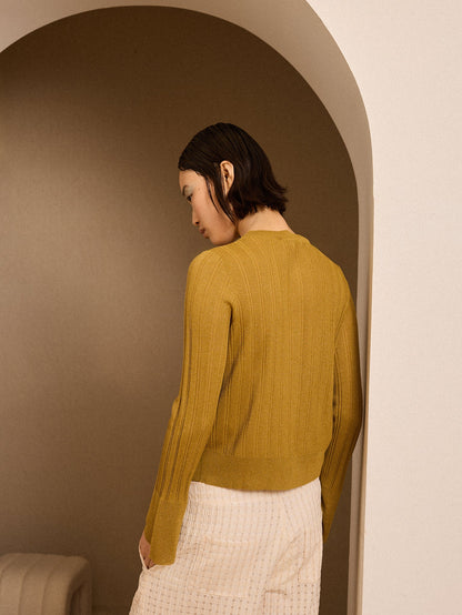 Chaqueta de punto verde oliva