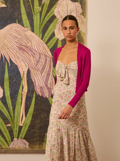 Chaqueta fucsia de lurex corta