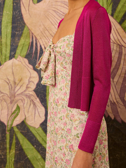 Chaqueta fucsia de lurex corta