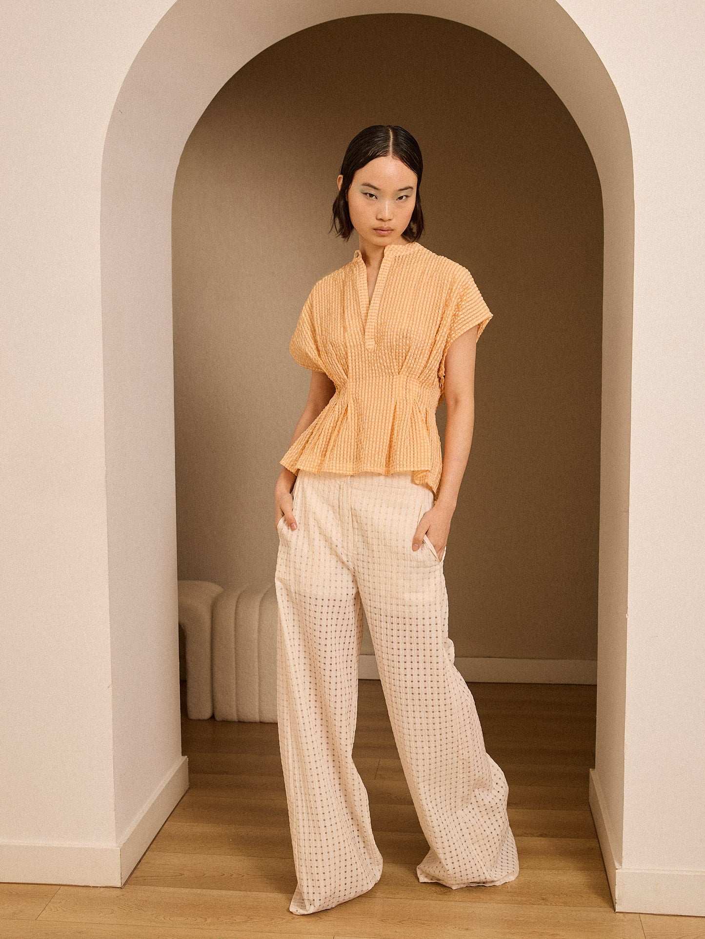 Blusa calada mandarina