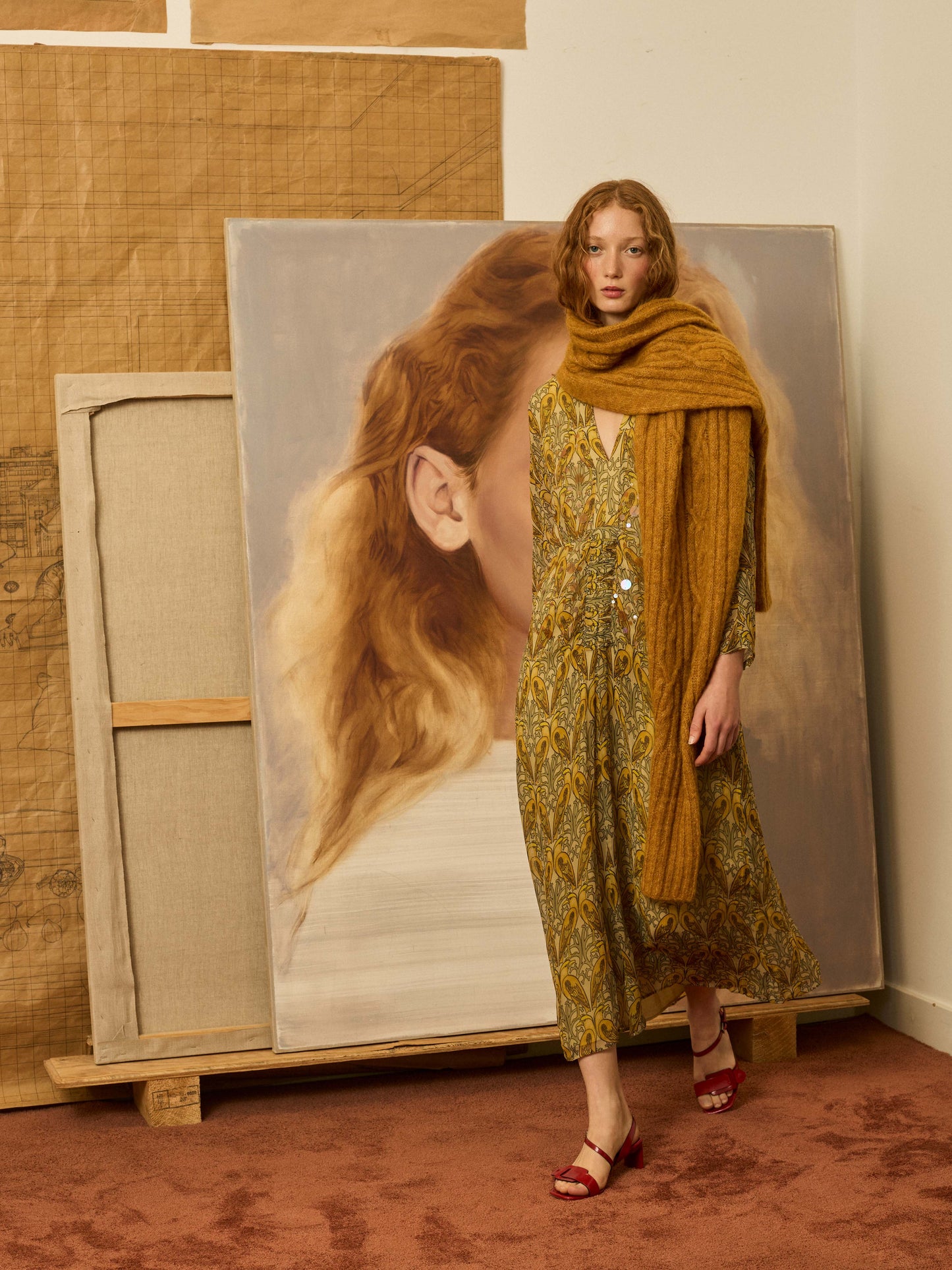 Vestido midi pájaros