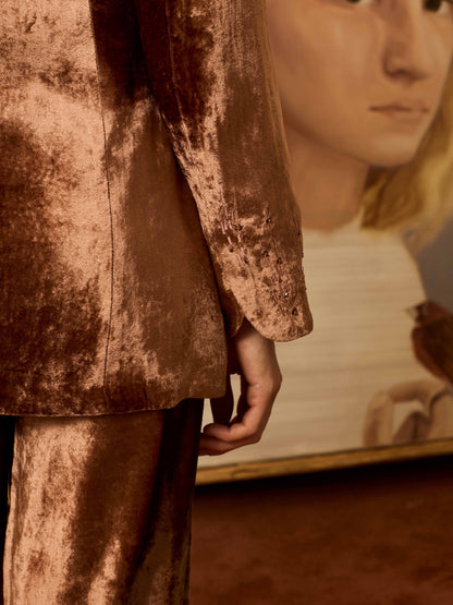 Blazer terciopelo maquillaje