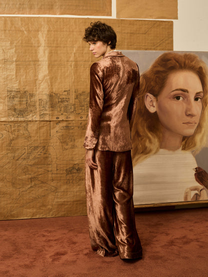 Pantalón terciopelo maquillaje