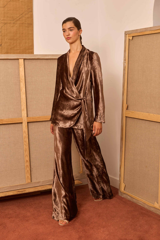 Blazer terciopelo topo