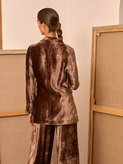 Blazer terciopelo topo