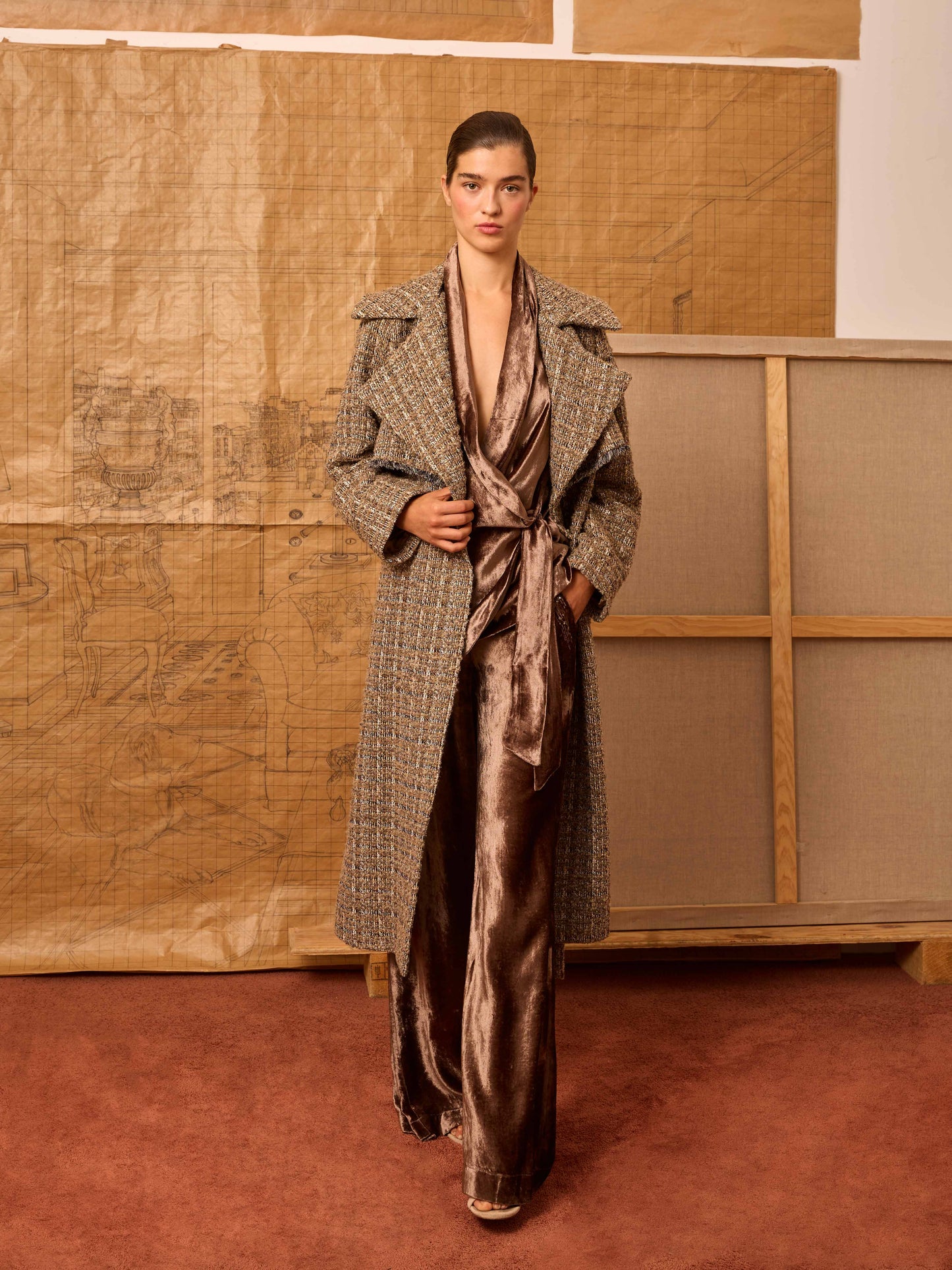 Blazer terciopelo topo