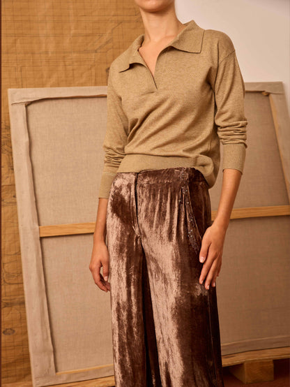 Pantalón terciopelo topo