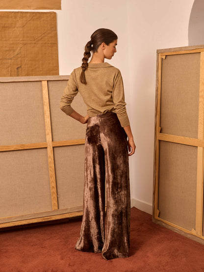 Pantalón terciopelo topo