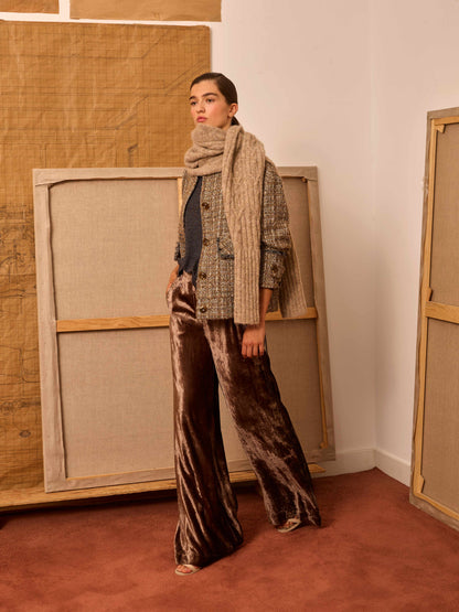 Pantalón terciopelo topo