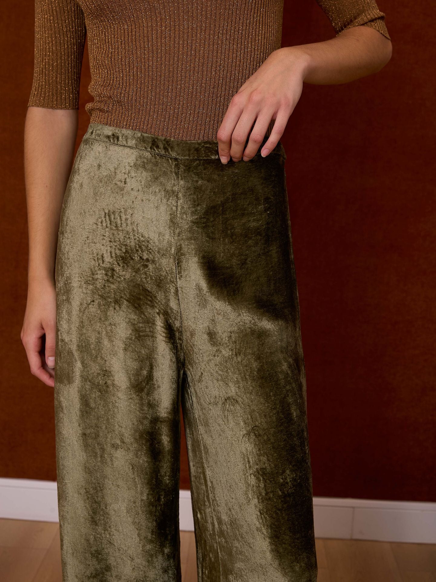 Pantalón de terciopelo verde