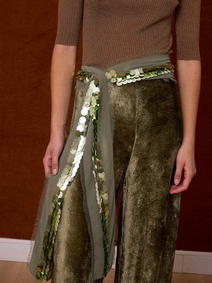 Pantalón de terciopelo verde